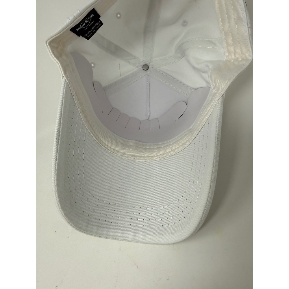 Hard Rock Cafe White Adjustable Cap / Baseball Hat 100% Cotton Est 1971 NWOT - Picture 5 of 6